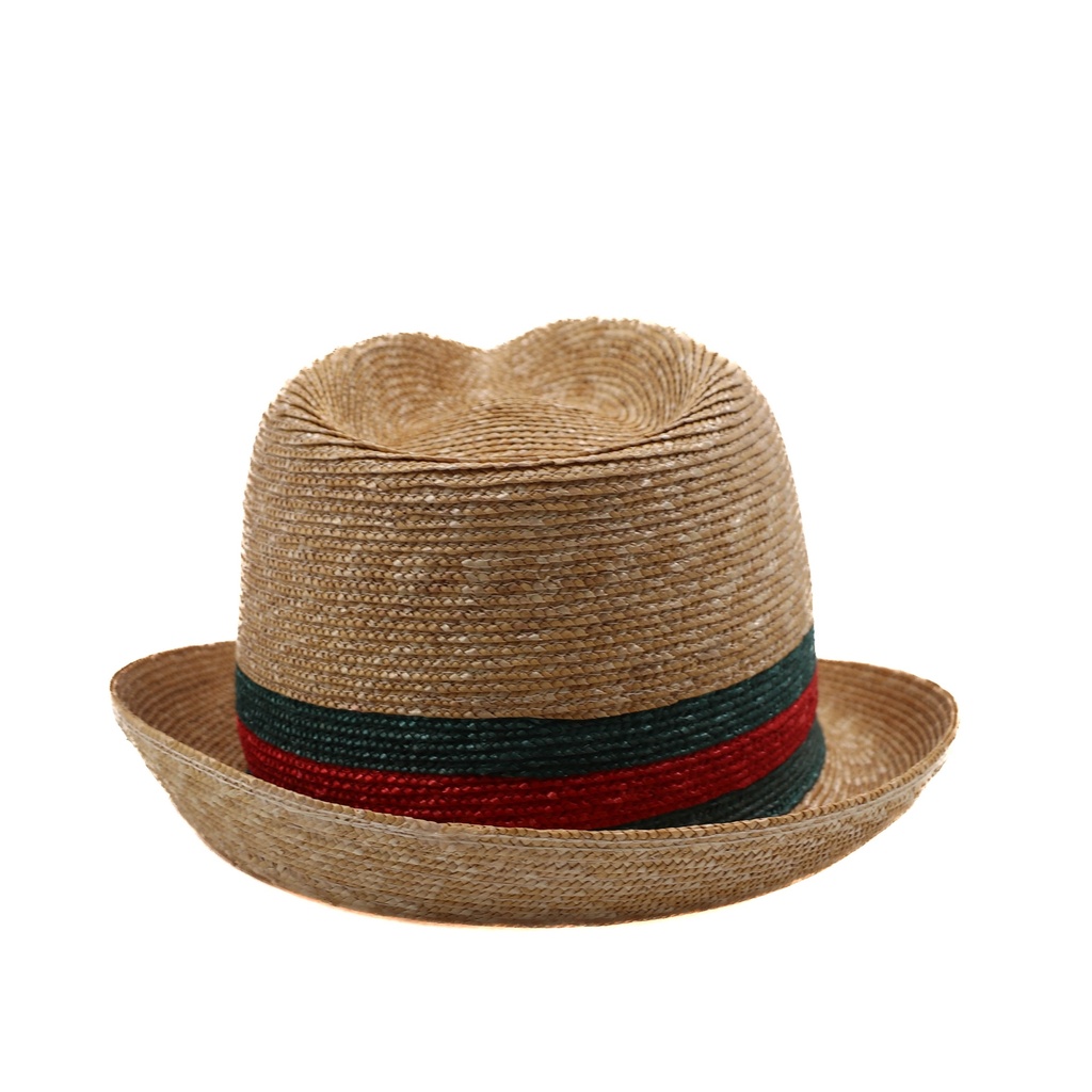 Gucci Small Woven Straw Bucket Beige 434760