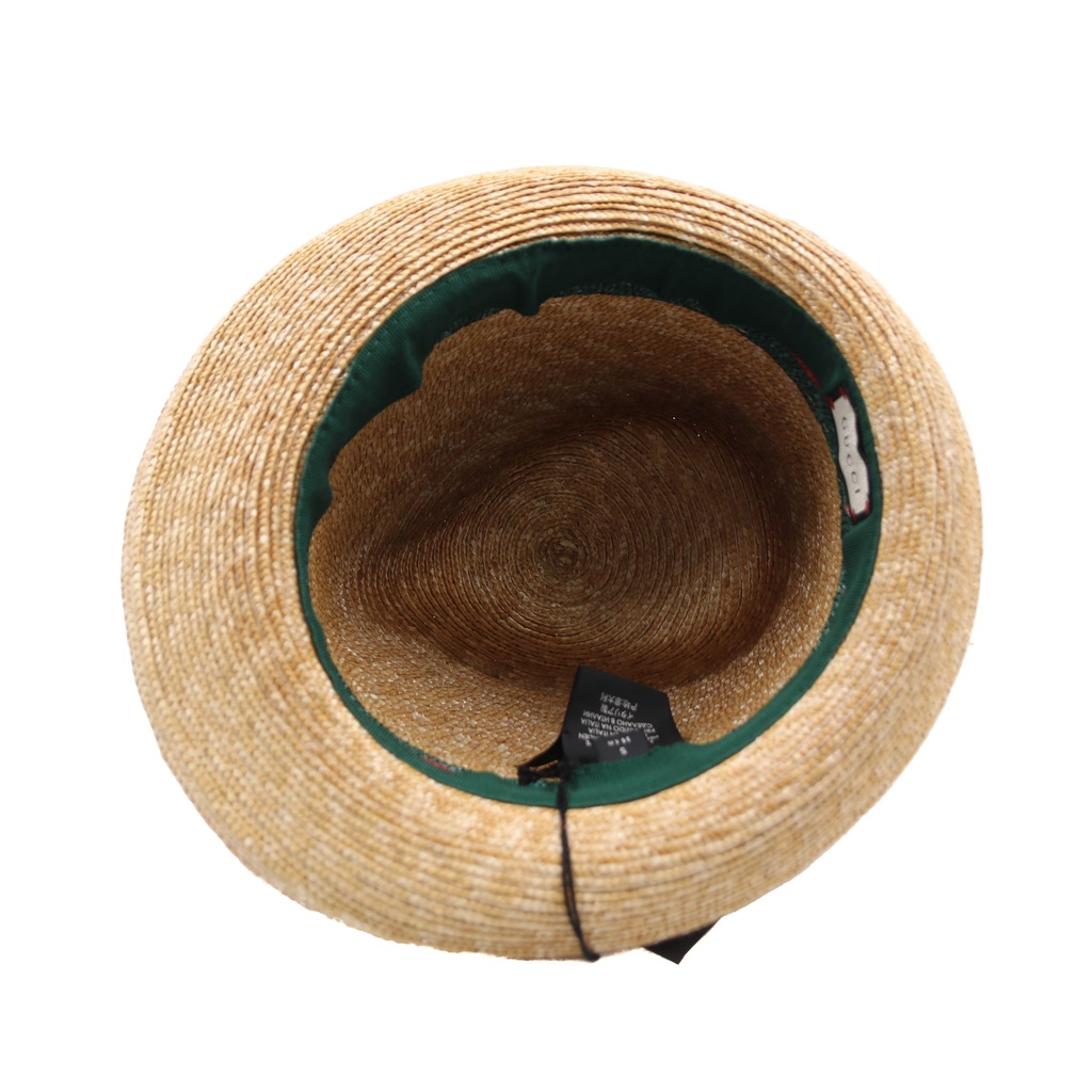 Gucci Small Woven Straw Bucket Beige 434760