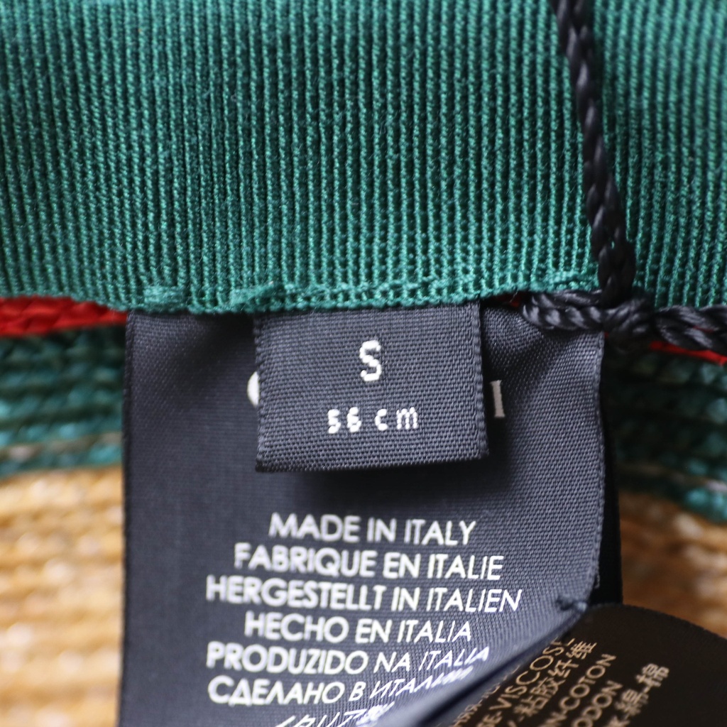 Gucci Small Woven Straw Bucket Beige 434760