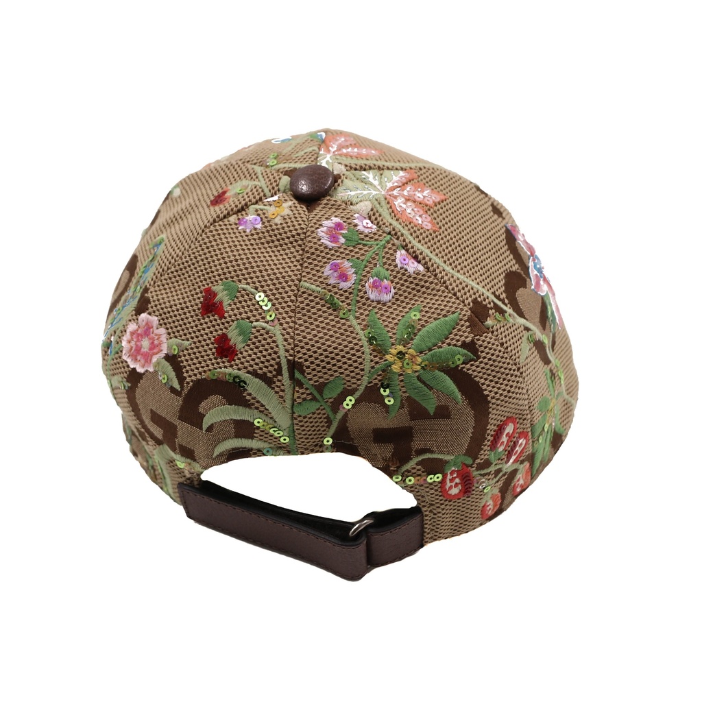 Gucci Jumbo GG Cap With Floral Embroidery 701845
