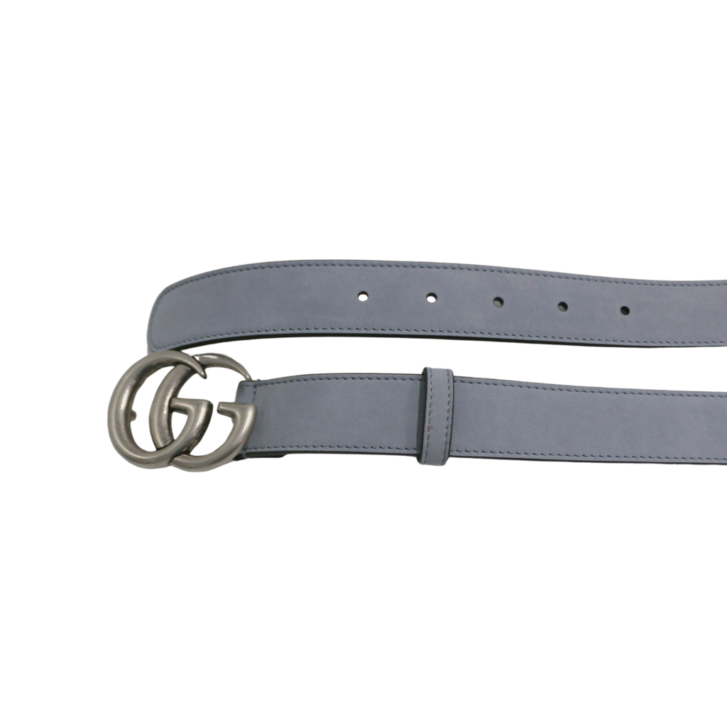 Gucci GG Thin Belt With Silver Buckle 625839 In Size 90 36