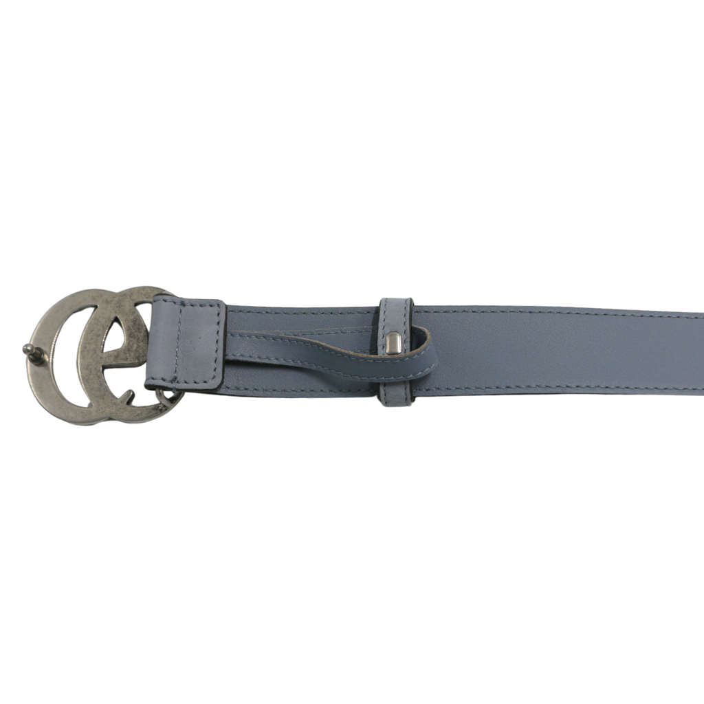 Gucci GG Thin Belt With Silver Buckle 625839 In Size 90 36