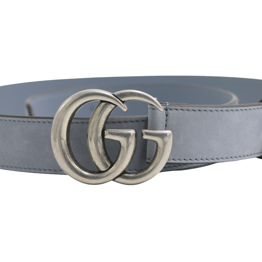 Gucci GG Thin Belt With Silver Buckle 625839 In Size 90 36