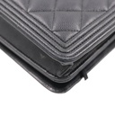 Chanel Black Quilted Caviar Leather Boy Wallet On Chain