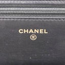 Chanel Black Quilted Caviar Leather Boy Wallet On Chain