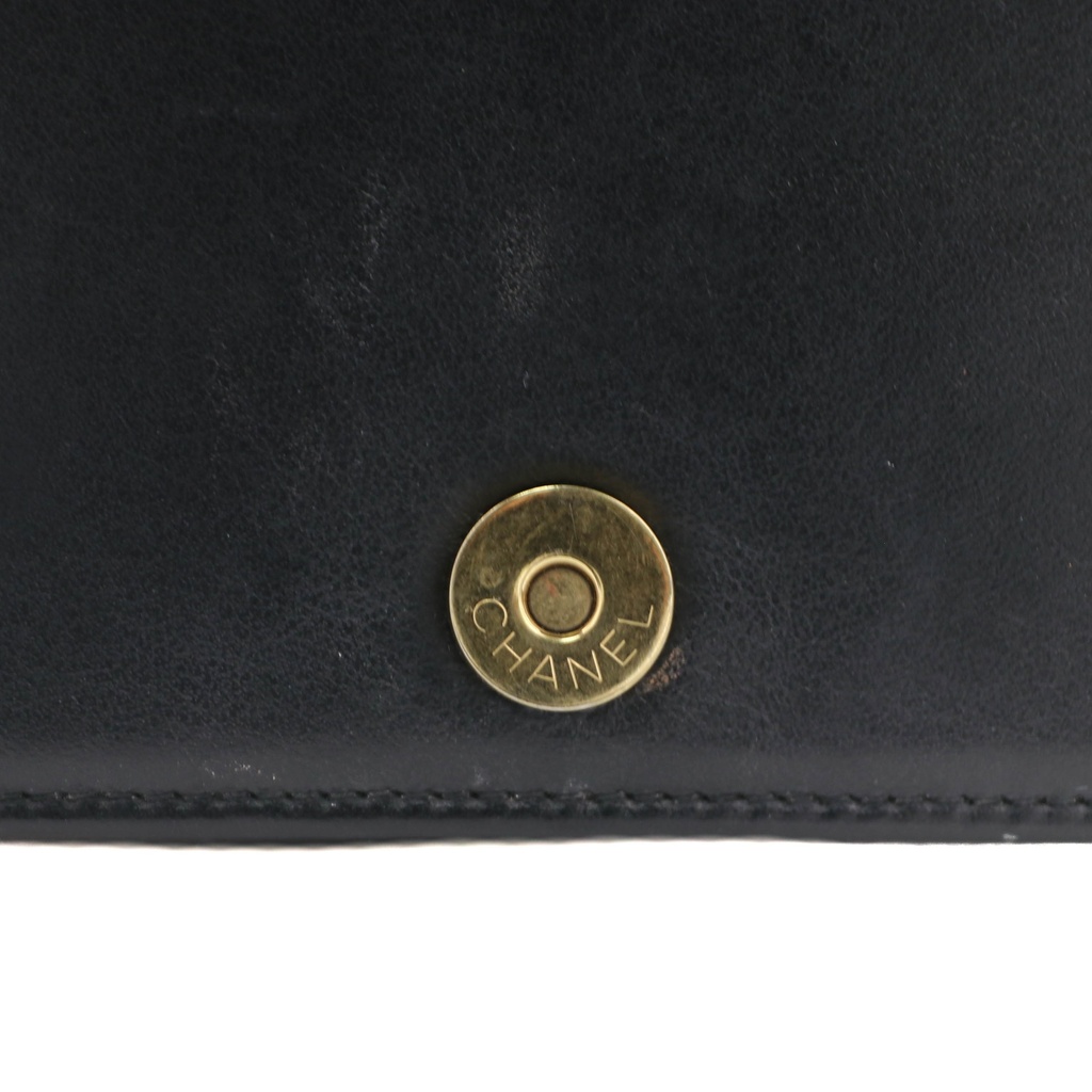 Chanel Black Quilted Caviar Leather Boy Wallet On Chain