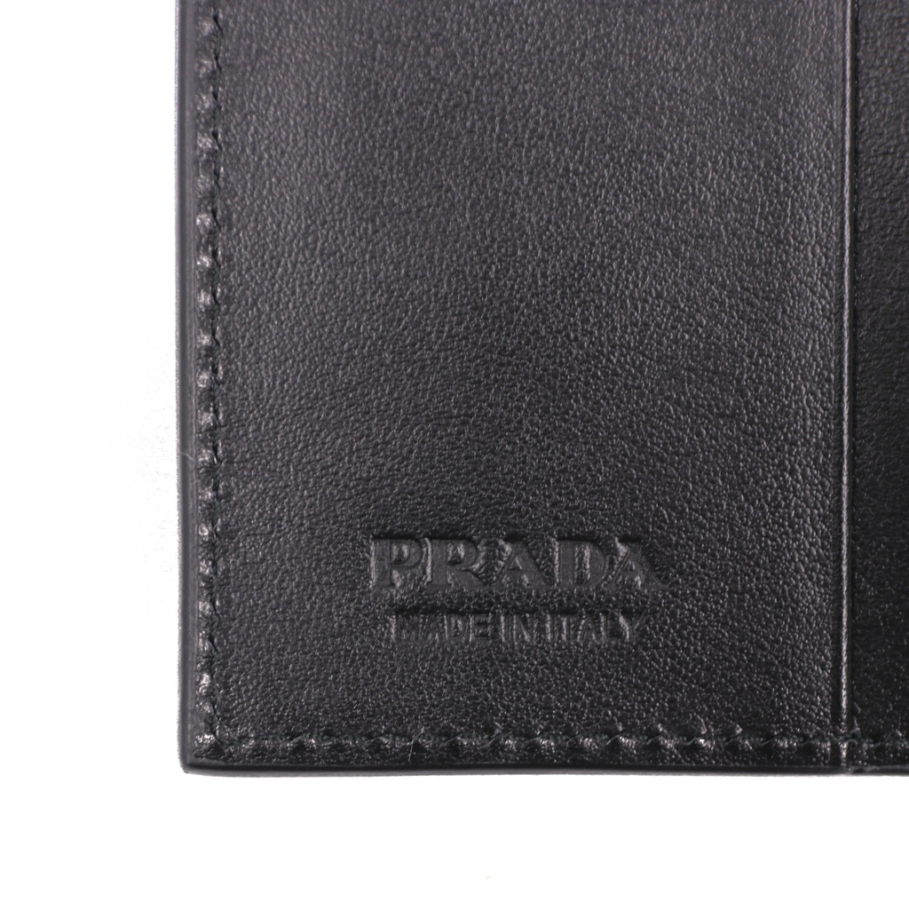 Prada Soft Leather Triangle Logo Cardholder Black