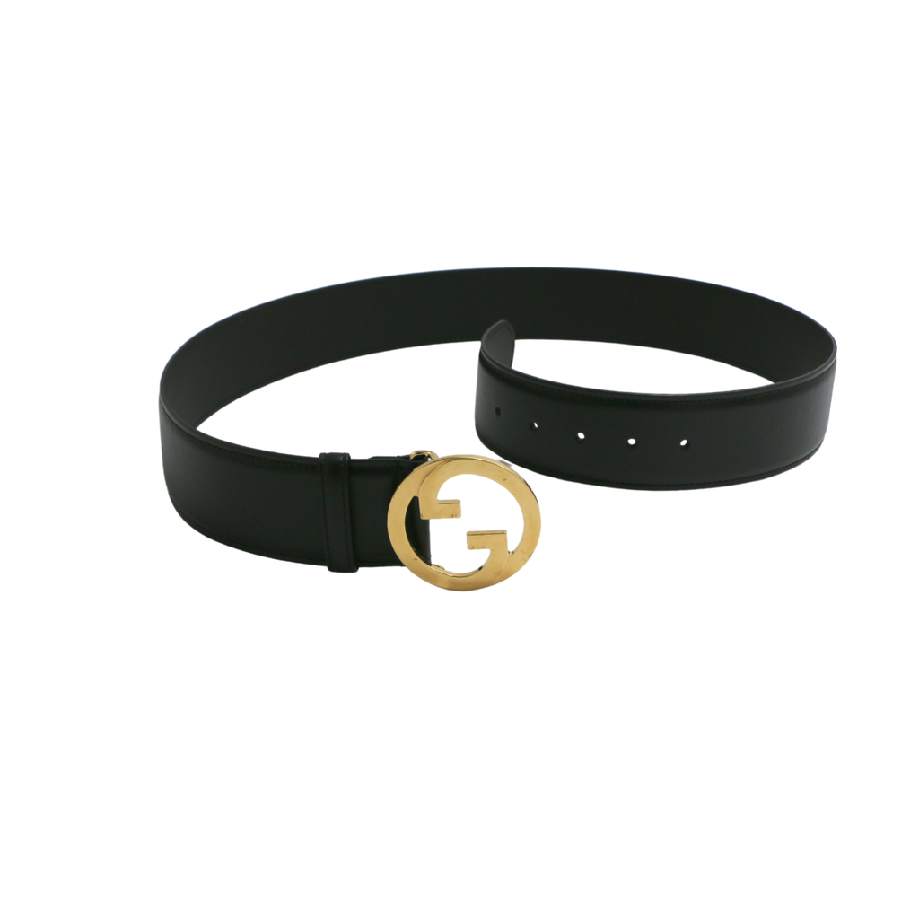 Gucci Black Wide Leather Belt 400593 Size 100 40