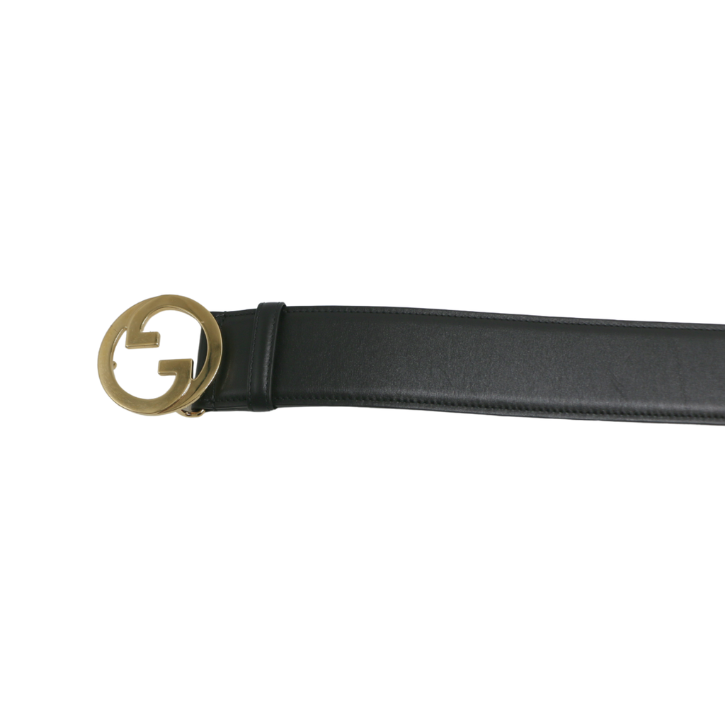 Gucci Black Wide Leather Belt 400593 Size 100 40