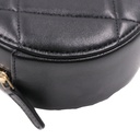Chanel Shiny Goatskin Quilted Chanel 19 Round Clutch With Chain Black