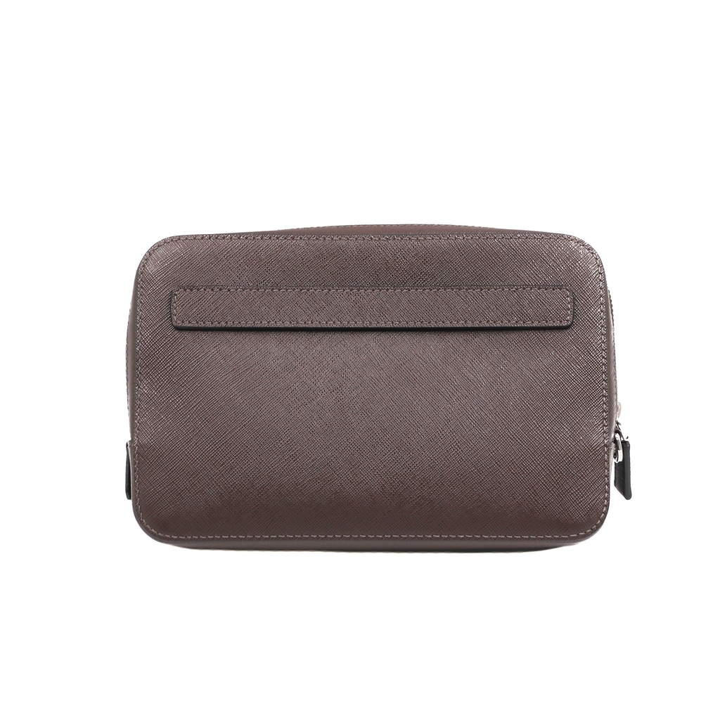 Prada Brown Saffiano Leather Pouch