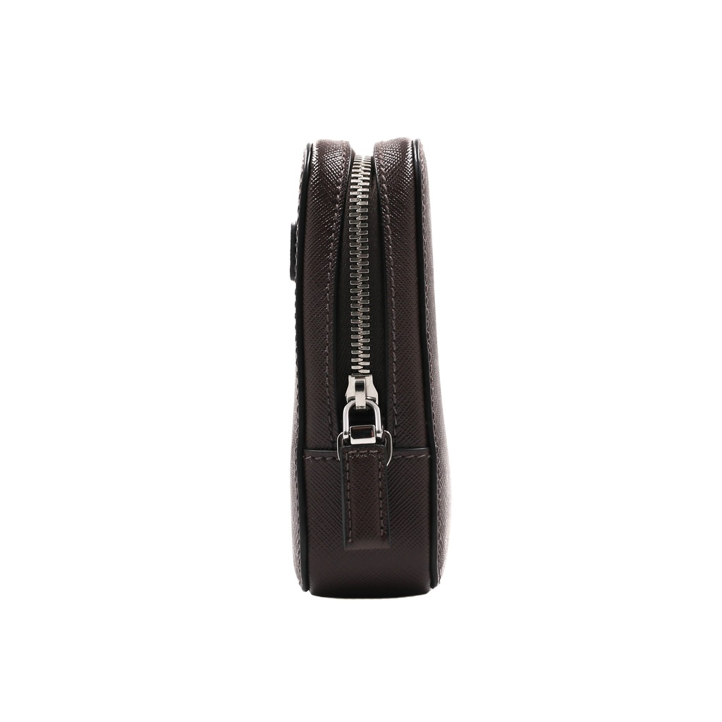 Prada Brown Saffiano Leather Pouch