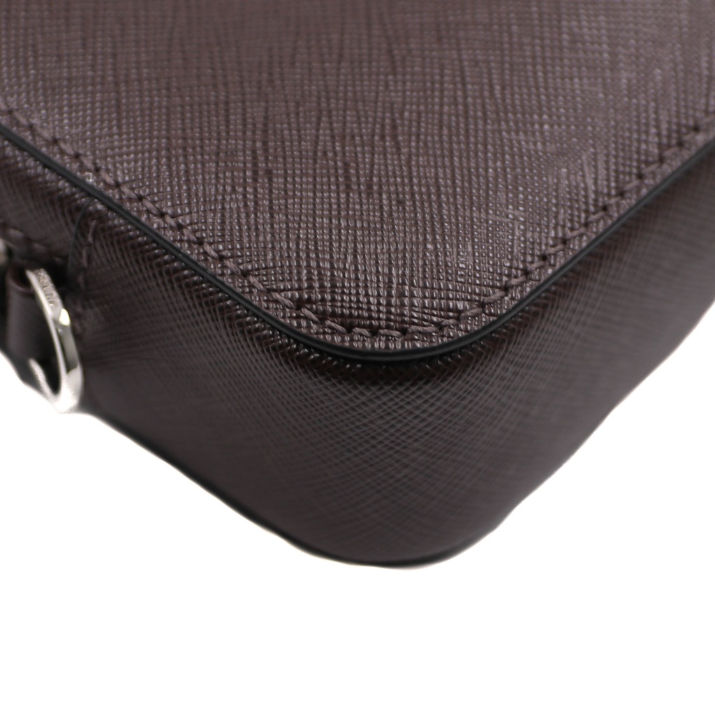 Prada Brown Saffiano Leather Pouch