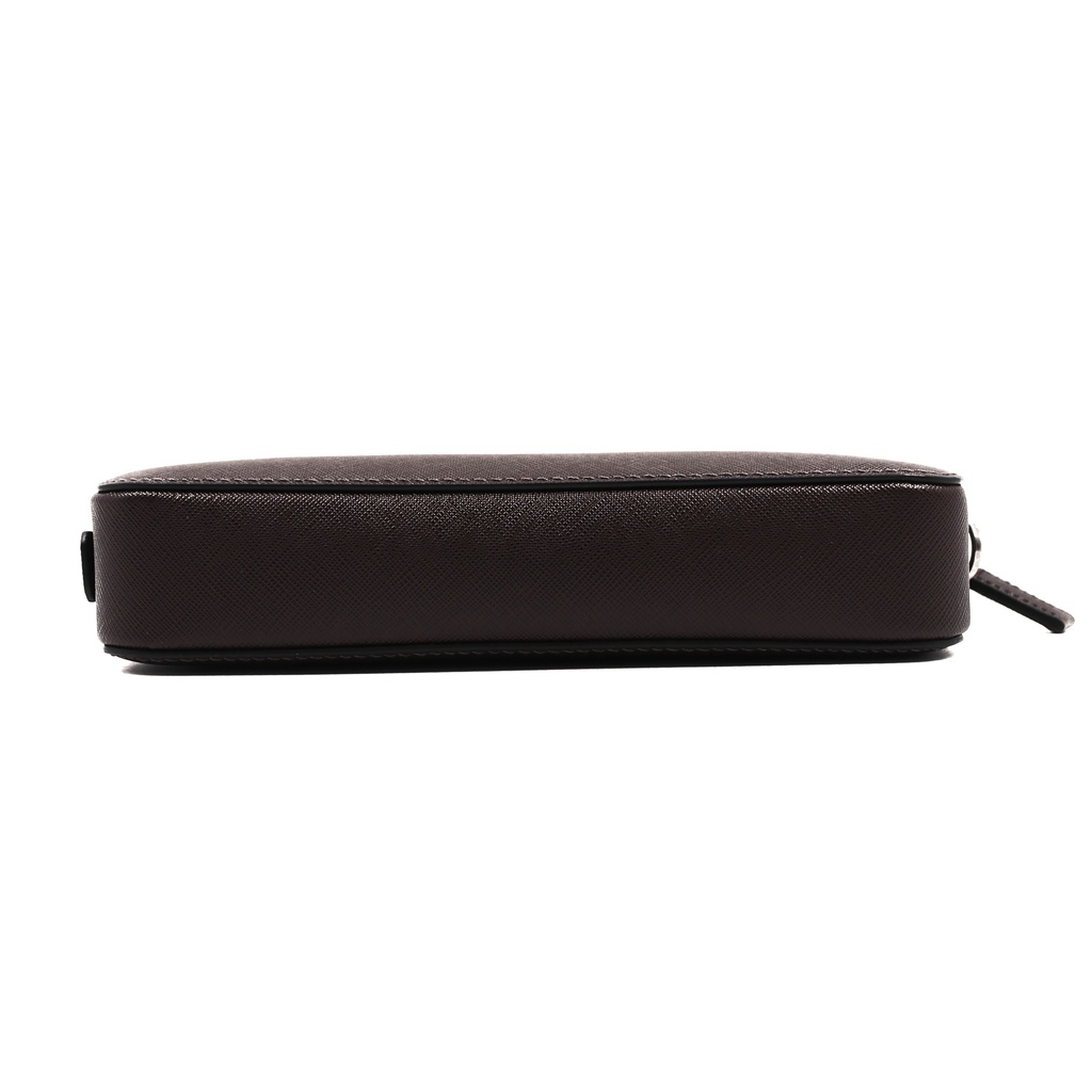 Prada Brown Saffiano Leather Pouch