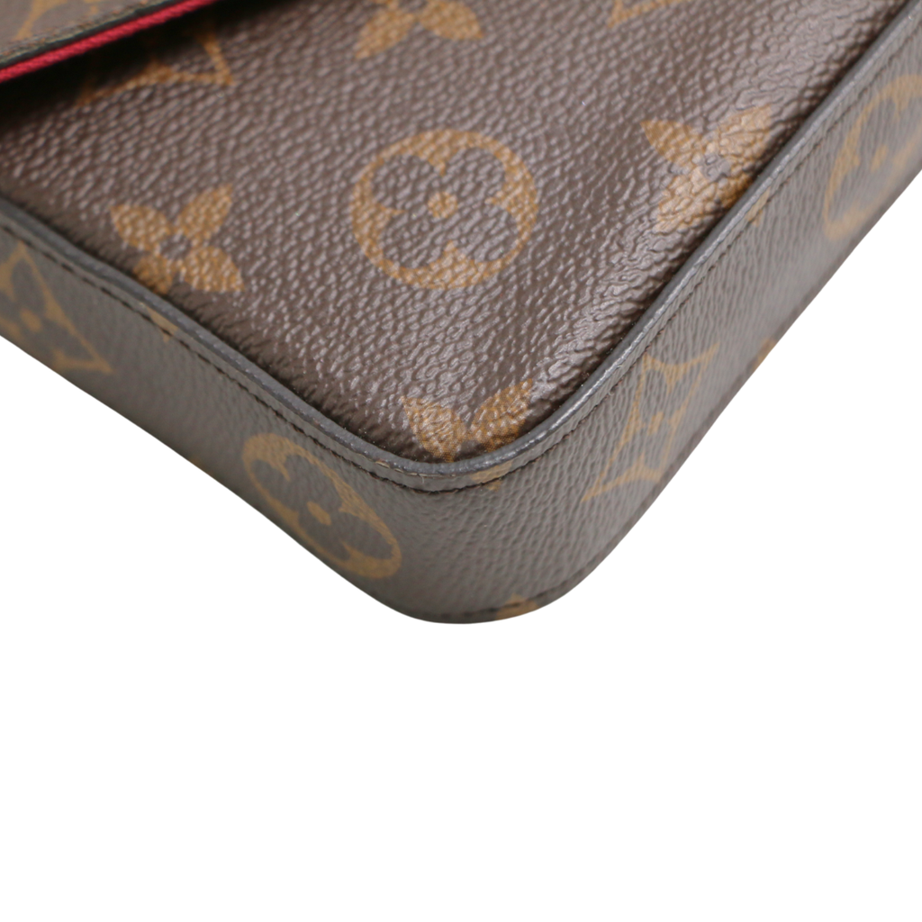 Louis Vuitton Monogram Pochette Felicie Chain Wallet Fuchsia
