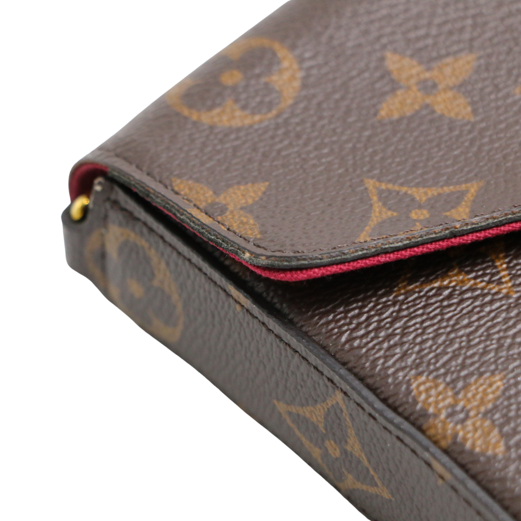 Louis Vuitton Monogram Pochette Felicie Chain Wallet Fuchsia