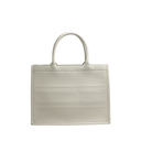 Christian Dior Calfskin Embossed Medium Book Tote Off White