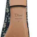 Christian Dior Poeme Ballet Flats In Blue and Beige Oblique In Size 37