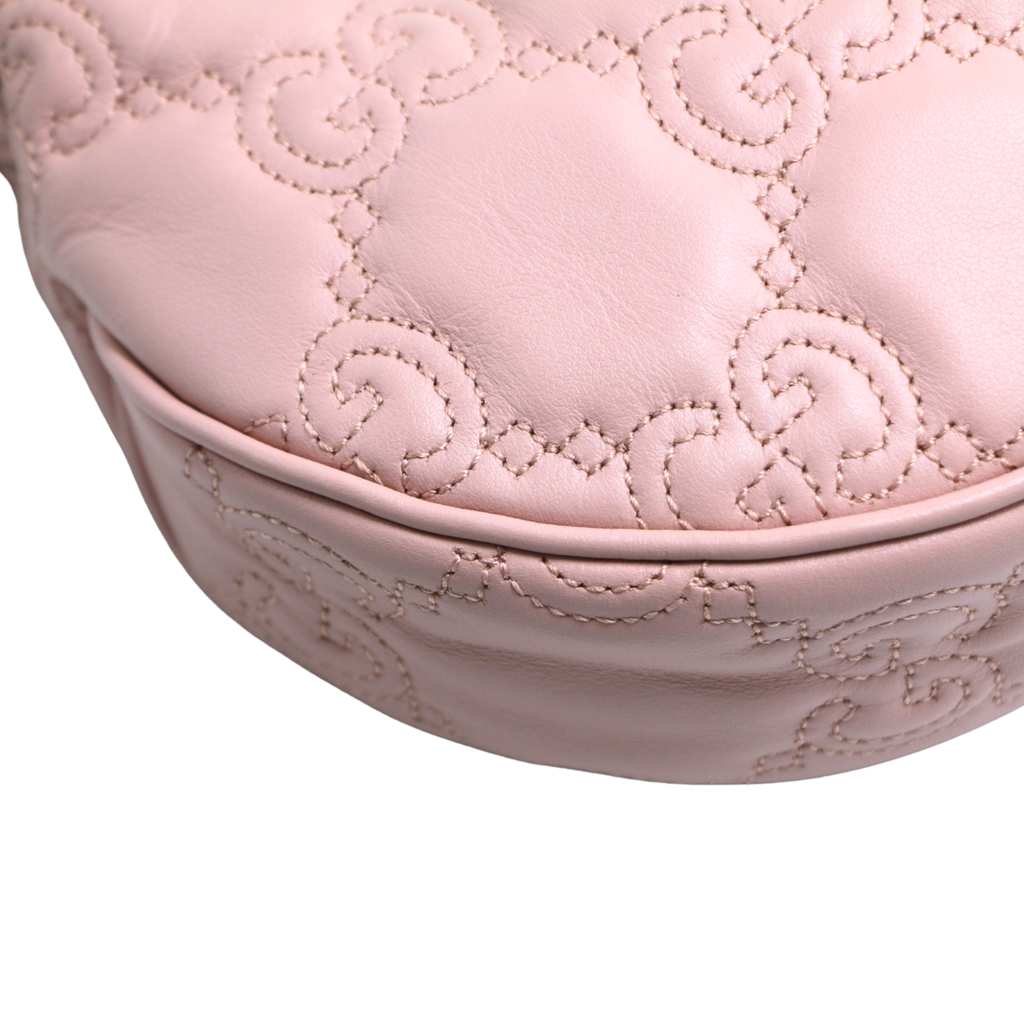 Gucci GG Matelassé Mini Bag In Pink Leather 739736