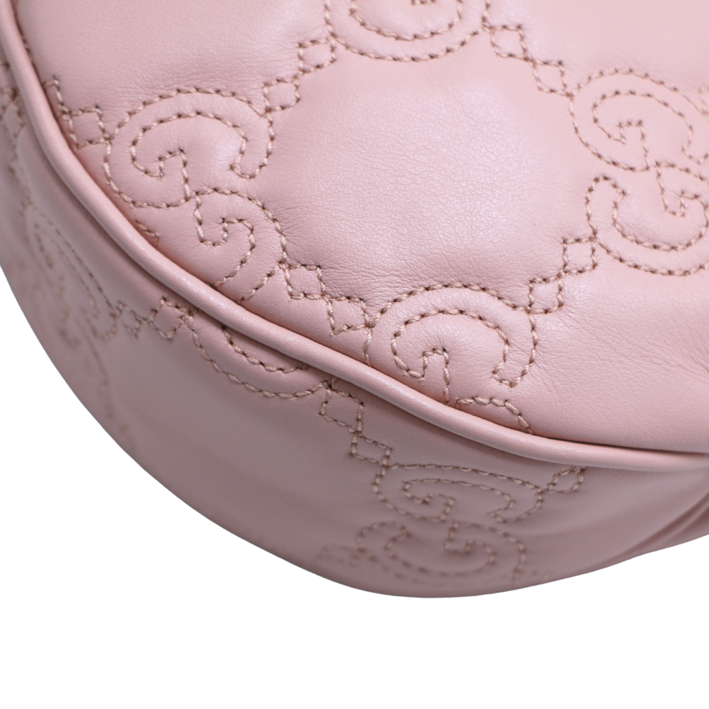 Gucci GG Matelassé Mini Bag In Pink Leather 739736