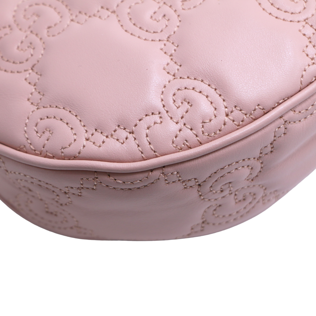 Gucci GG Matelassé Mini Bag In Pink Leather 739736