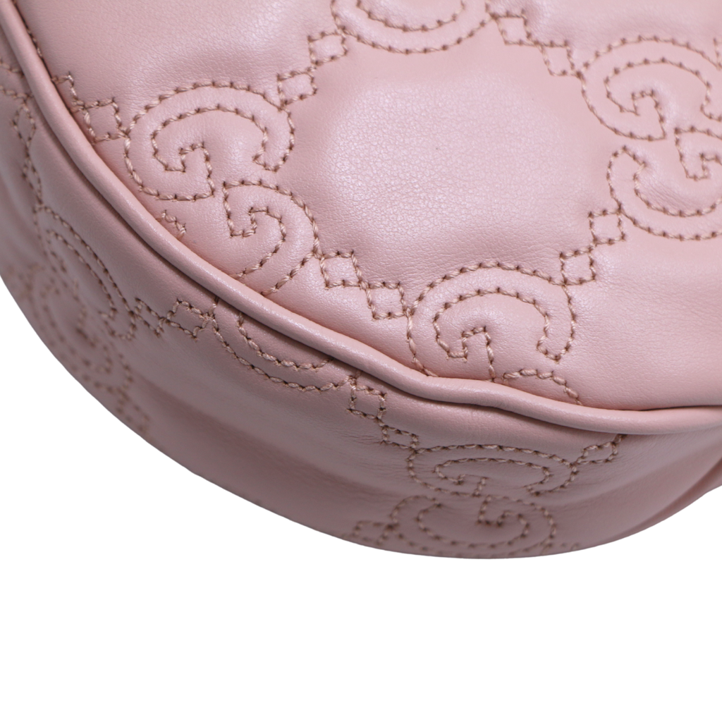 Gucci GG Matelassé Mini Bag In Pink Leather 739736