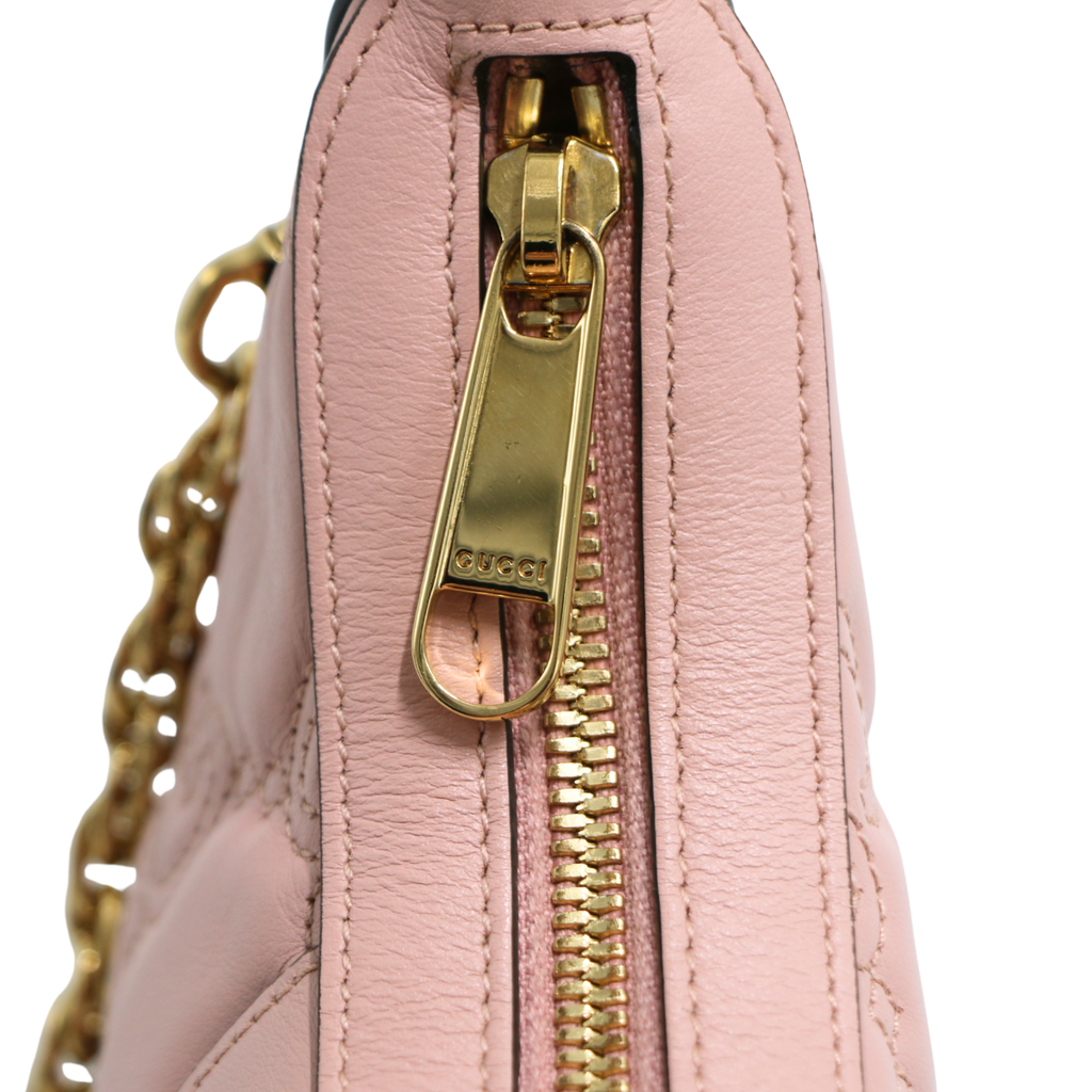 Gucci GG Matelassé Mini Bag In Pink Leather 739736