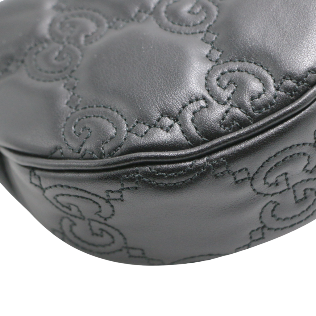 Gucci GG Matelassé Mini Bag In Black Leather 739736