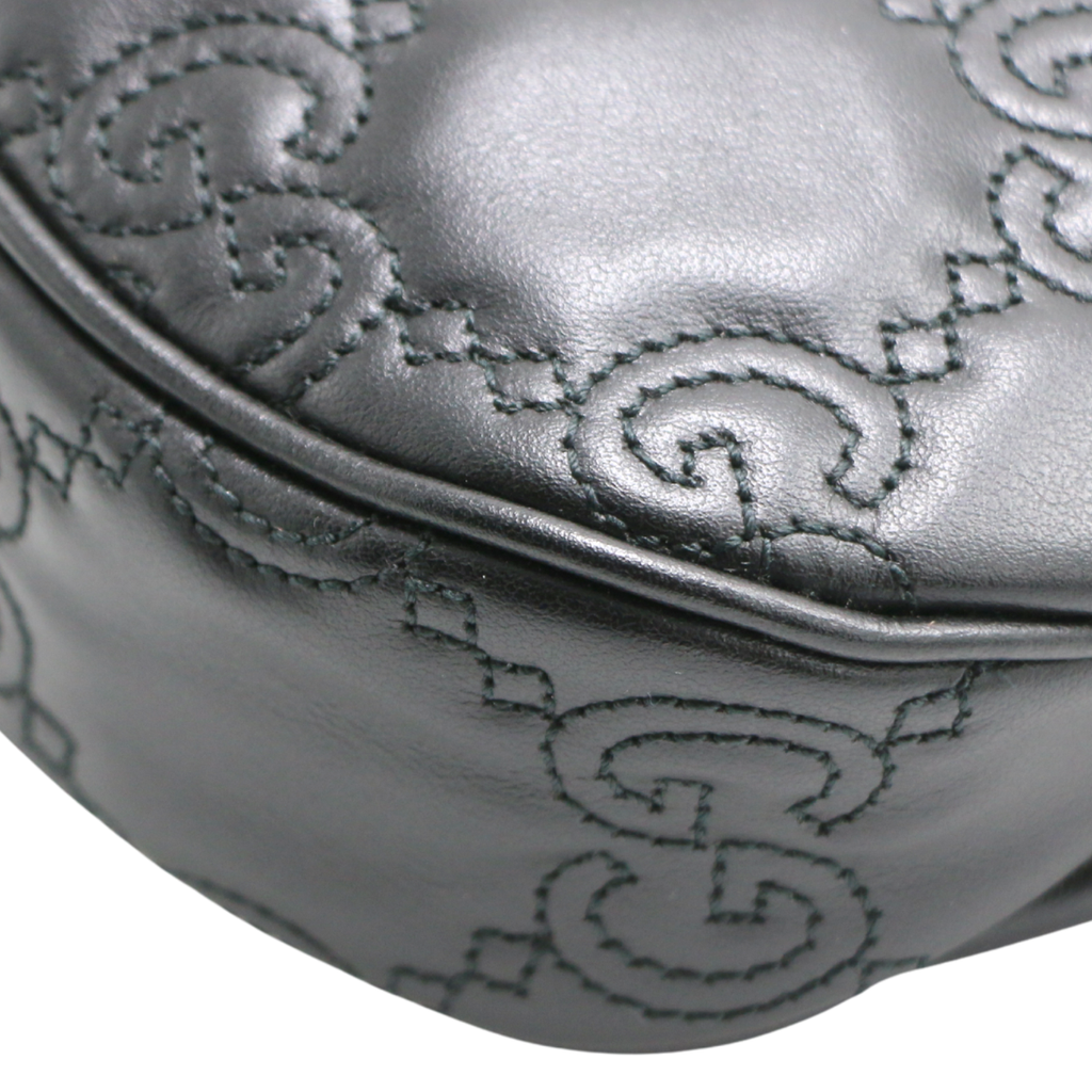 Gucci GG Matelassé Mini Bag In Black Leather 739736