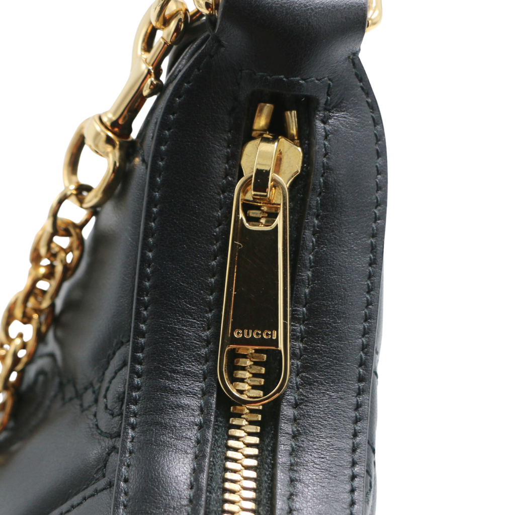 Gucci GG Matelassé Mini Bag In Black Leather 739736