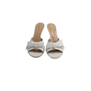 Christian Dior Adorable Heeled Mules With White Pearl In Size 36