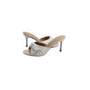 Christian Dior Adorable Heeled Mules With White Pearl In Size 36