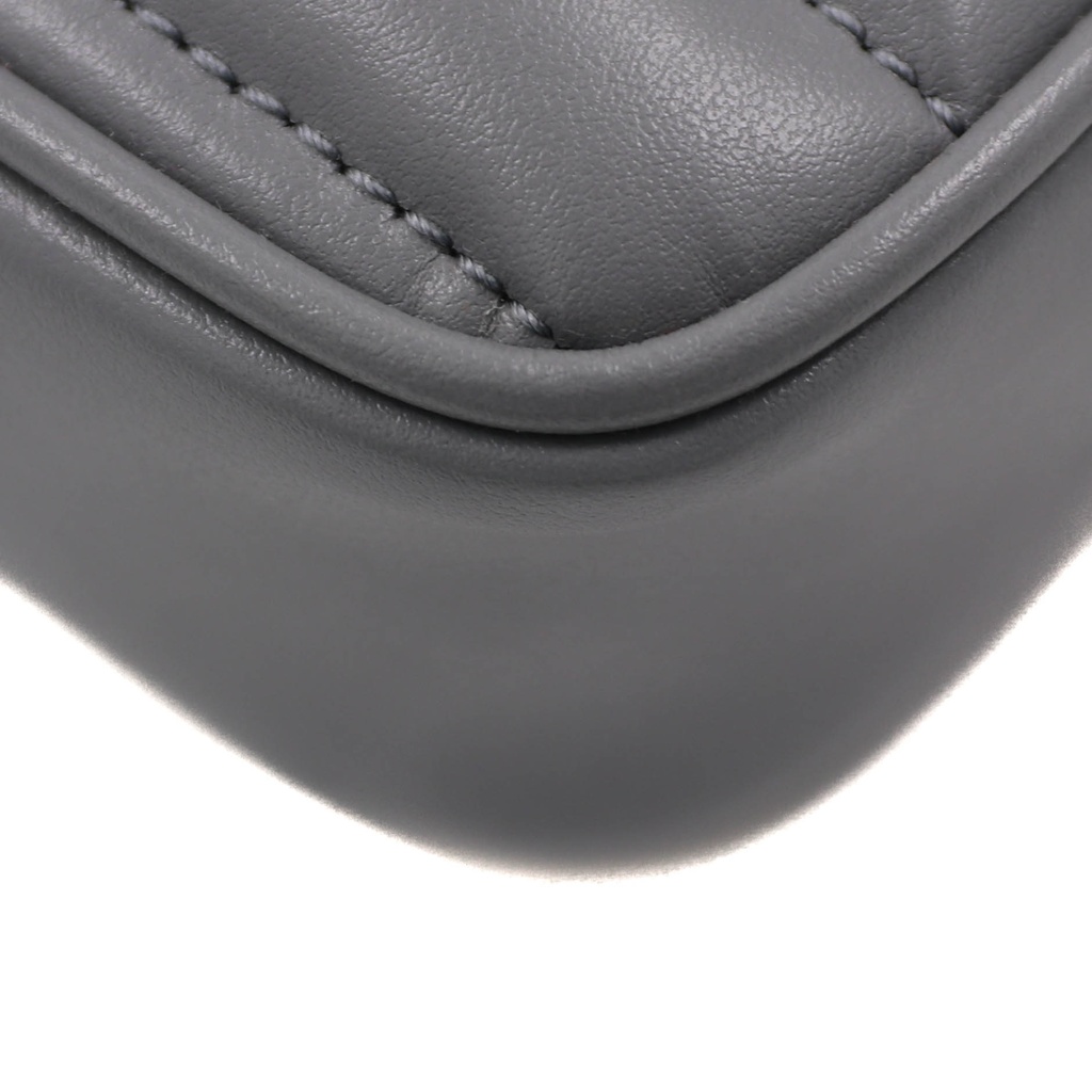 Gucci GG Marmont Matelass Leather Super Mini Bag Gray 476433