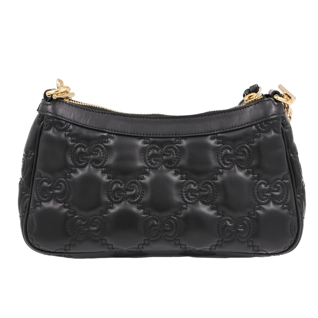 Gucci Gucci GG Matelassé Handbag Leather Black 735049