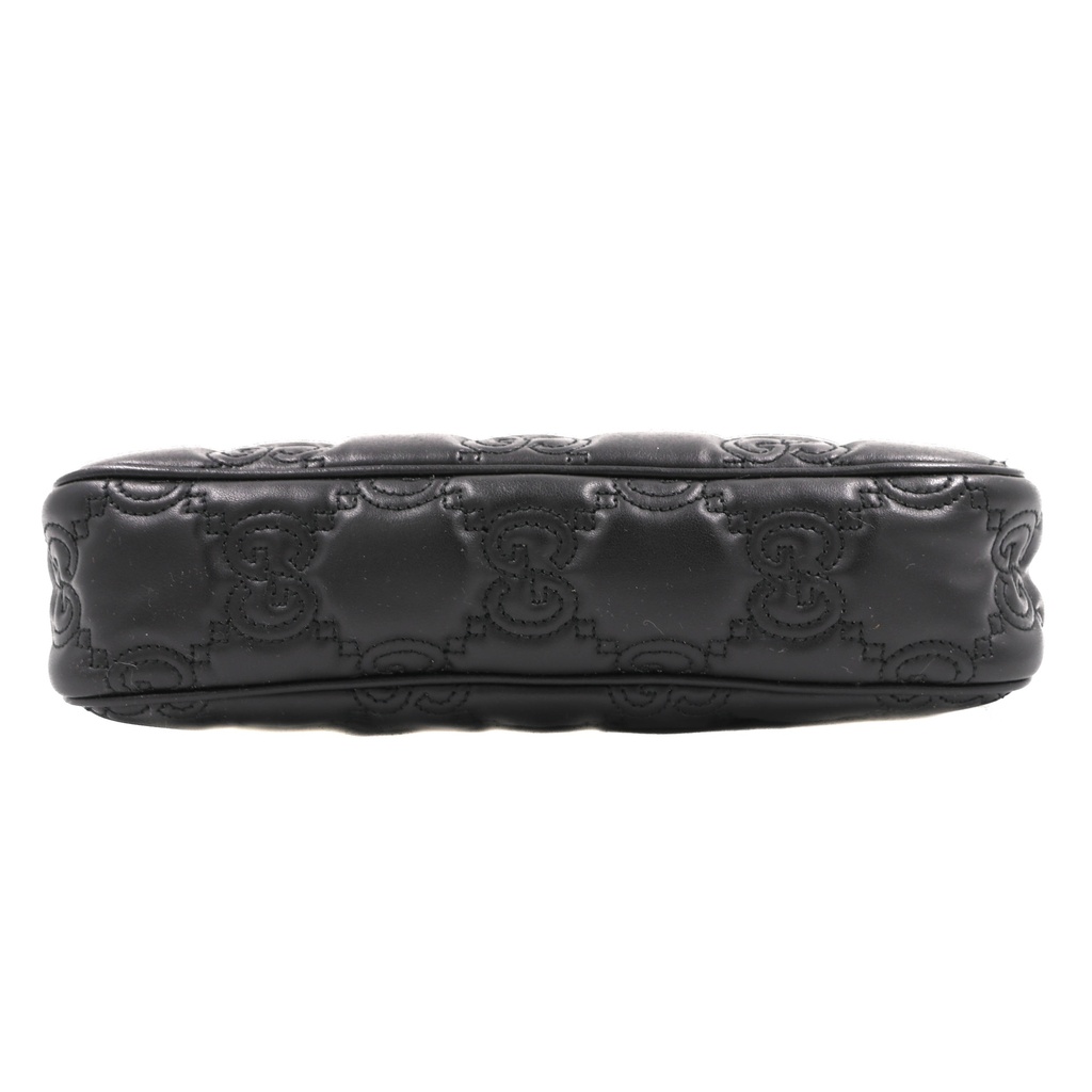 Gucci Gucci GG Matelassé Handbag Leather Black 735049