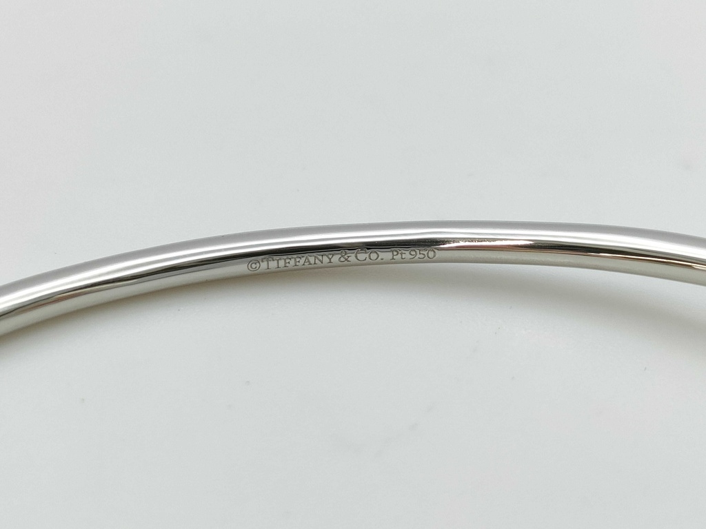 (8753_0053) Tiffany&Co. Paper Flower Diamond PT950 23.1g Bracelet Bangle (Precious Metal)