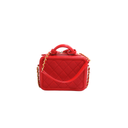 Chanel Small Filigree Vanity Case Red