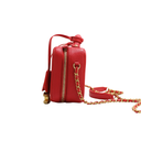 Chanel Small Filigree Vanity Case Red