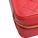 Chanel Small Filigree Vanity Case Red