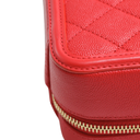 Chanel Small Filigree Vanity Case Red