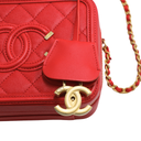Chanel Small Filigree Vanity Case Red