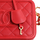 Chanel Small Filigree Vanity Case Red