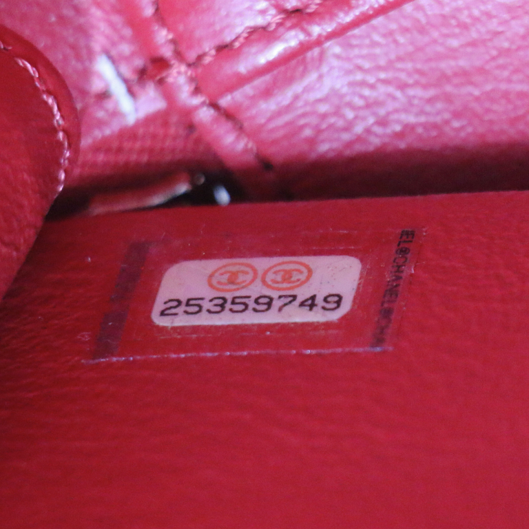 Chanel Small Filigree Vanity Case Red