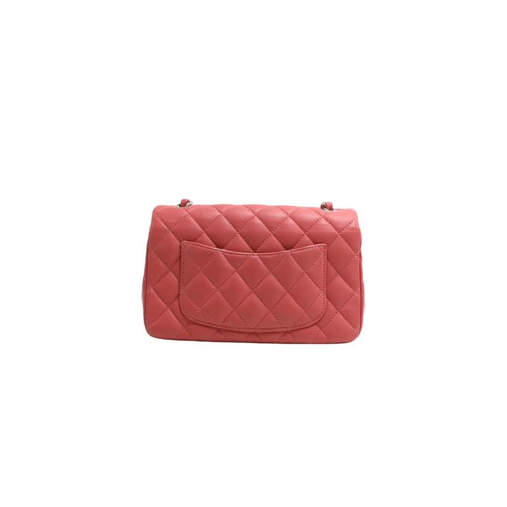 Chanel Mini Pink Lambskin Rectangular Classic Flap