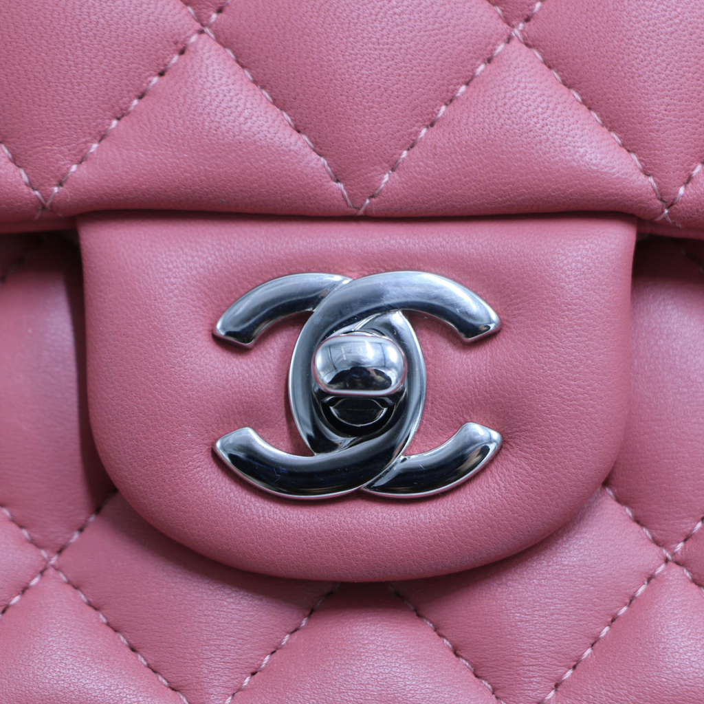 Chanel Mini Pink Lambskin Rectangular Classic Flap