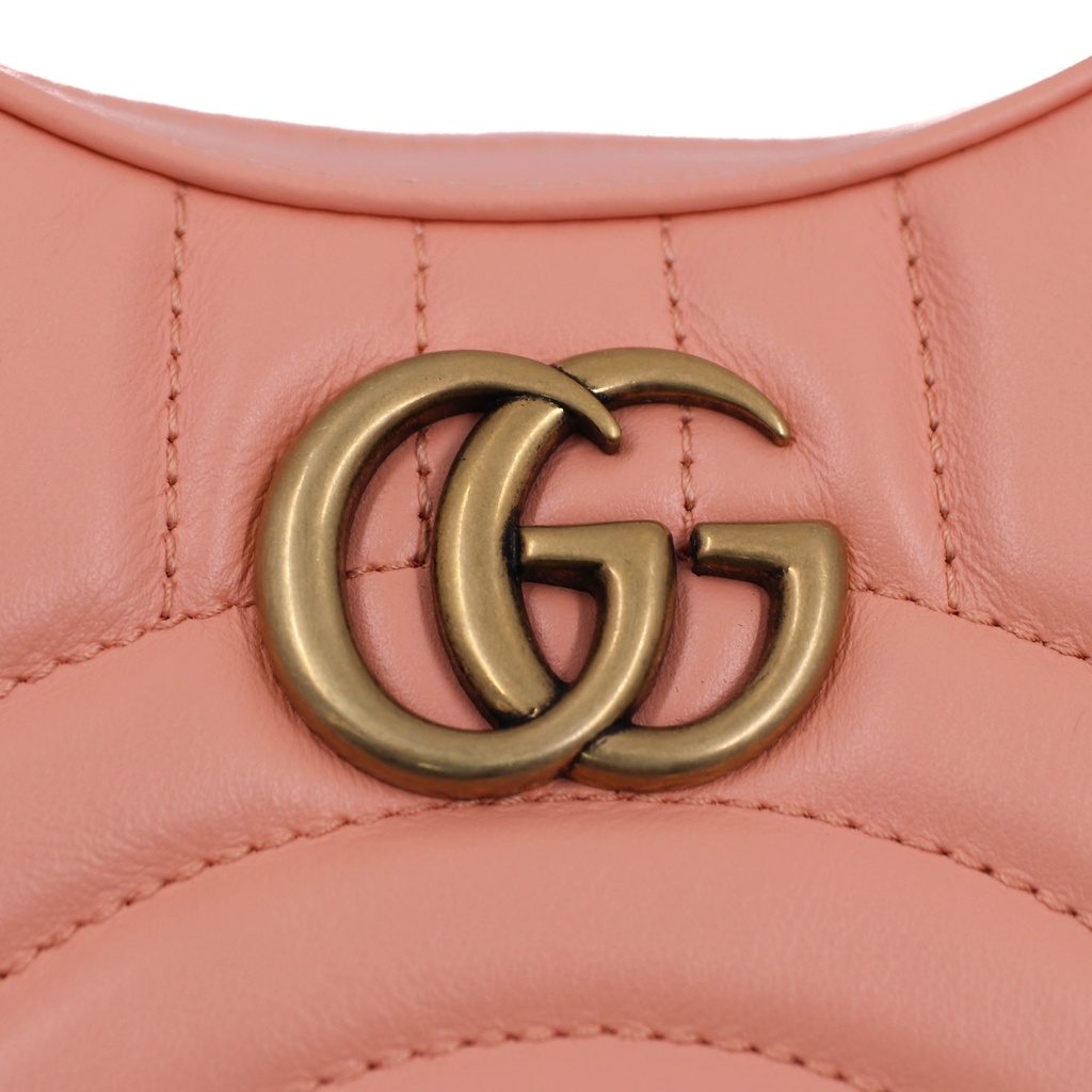 Guccci GG Marmont Half Moon Shaped Mini Bag Pink 699514