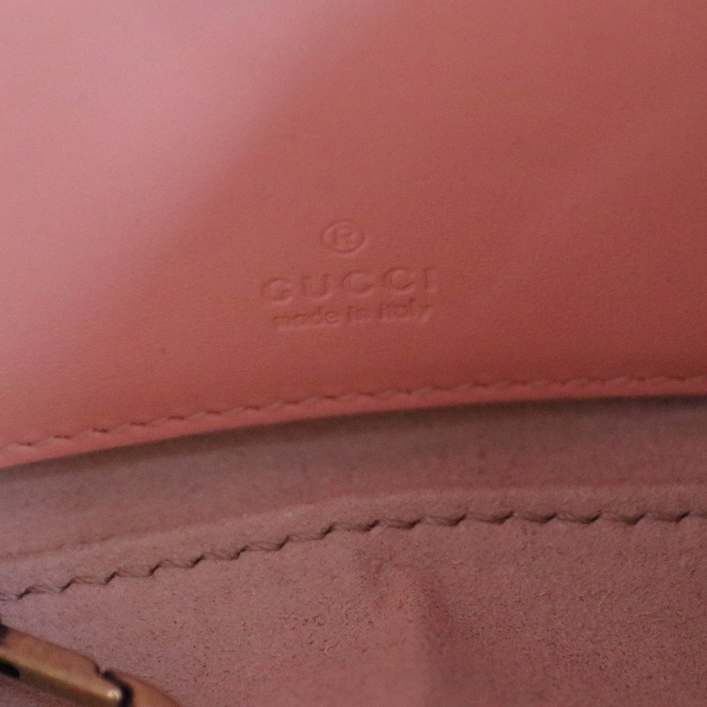 Guccci GG Marmont Half Moon Shaped Mini Bag Pink 699514
