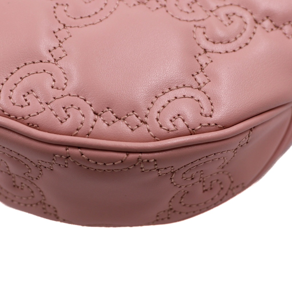 Gucci GG Matelassé Mini Bag In Pink Leather 739736