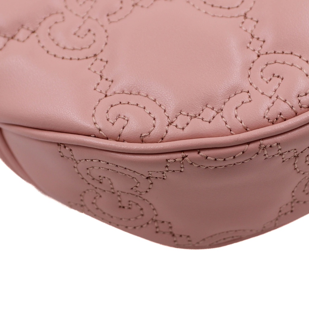Gucci GG Matelassé Mini Bag In Pink Leather 739736