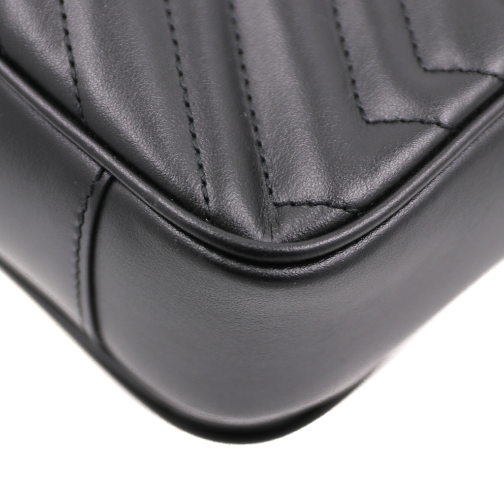 Gucci GG Marmont small shoulder bag in Black leather 734814